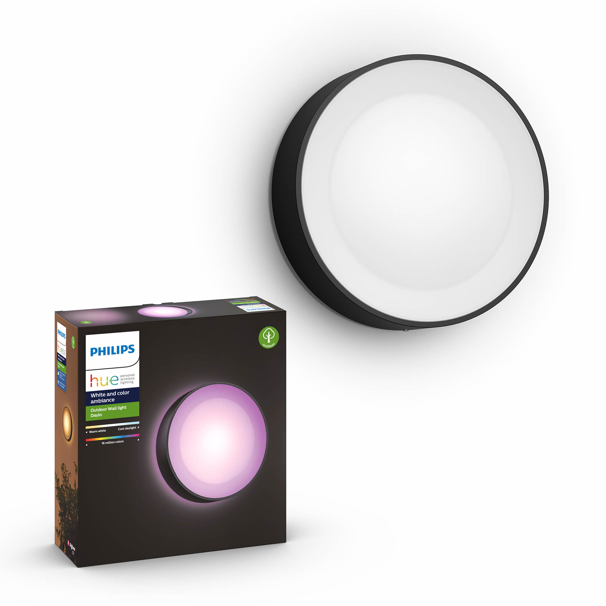 Philips Hue– Daylo vegglampe Hue utendørs svart – Hvit og farget stemning