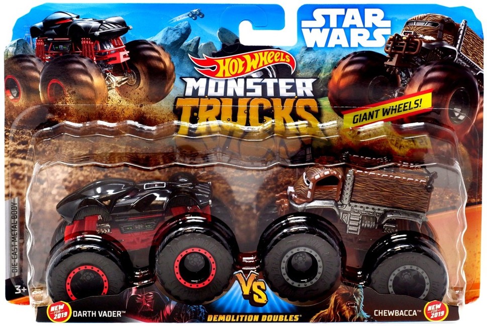 Hot Wheels - Monster Trucks 2 pakke - Darth Vader vs. Chewbacca