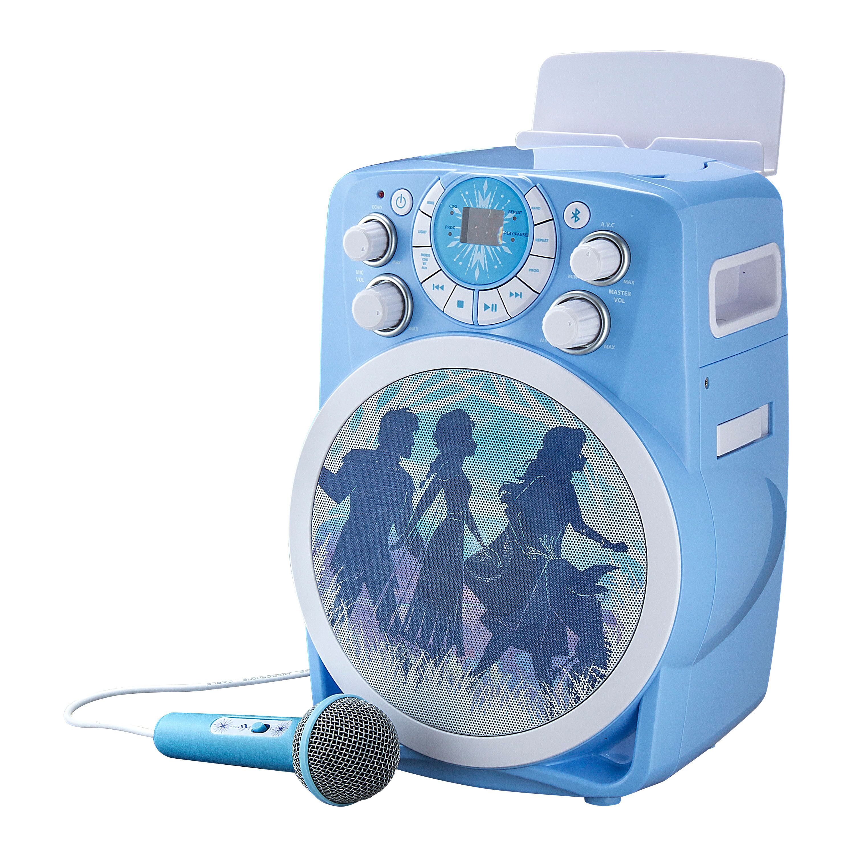 eKids - Frozen 2 - Bluetooth CDG Karaoke Machine with LED Disco Party Lights