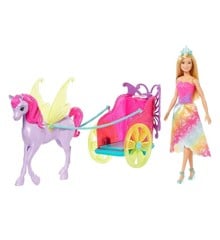 Barbie - Barbie Chariot + Fantasy Hest & Prinsesse Dukke