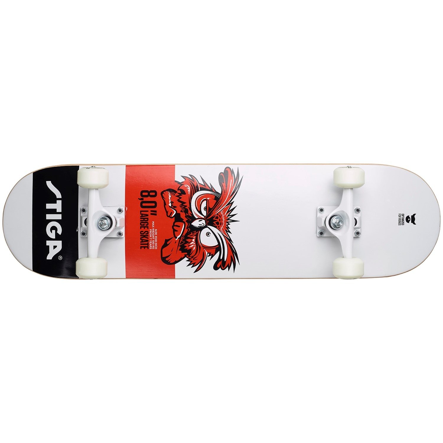 Stiga - Skateboard Owl 8.0 - White (80-2031-10) - Leker
