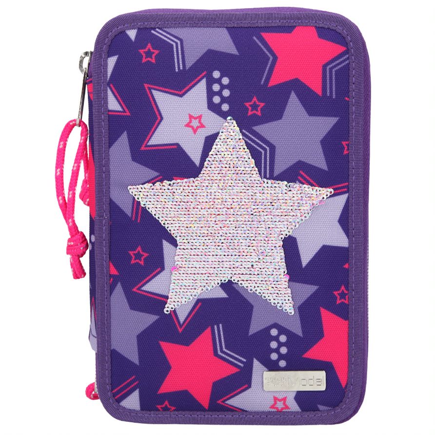 Top Model - Triple Pencil Case Rev. Sequins - Star (410660)