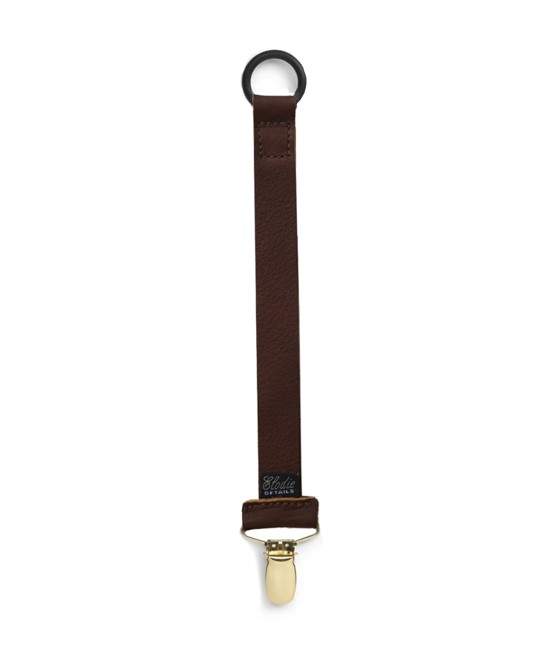 Elodie Details - Leather Pacifier Clip - Brown