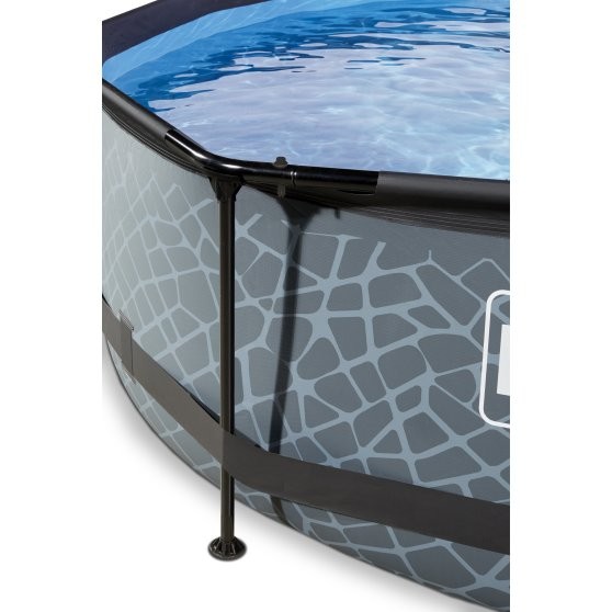 buy exit stone pool o 300 x 76 cm with dome and filter pump grey 30 32 10 00