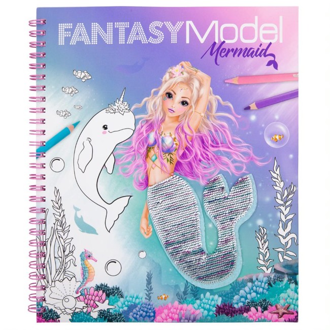 Top Model - Fantasy Model - Colouring Book w/ Sequins - Mermaid (411153)