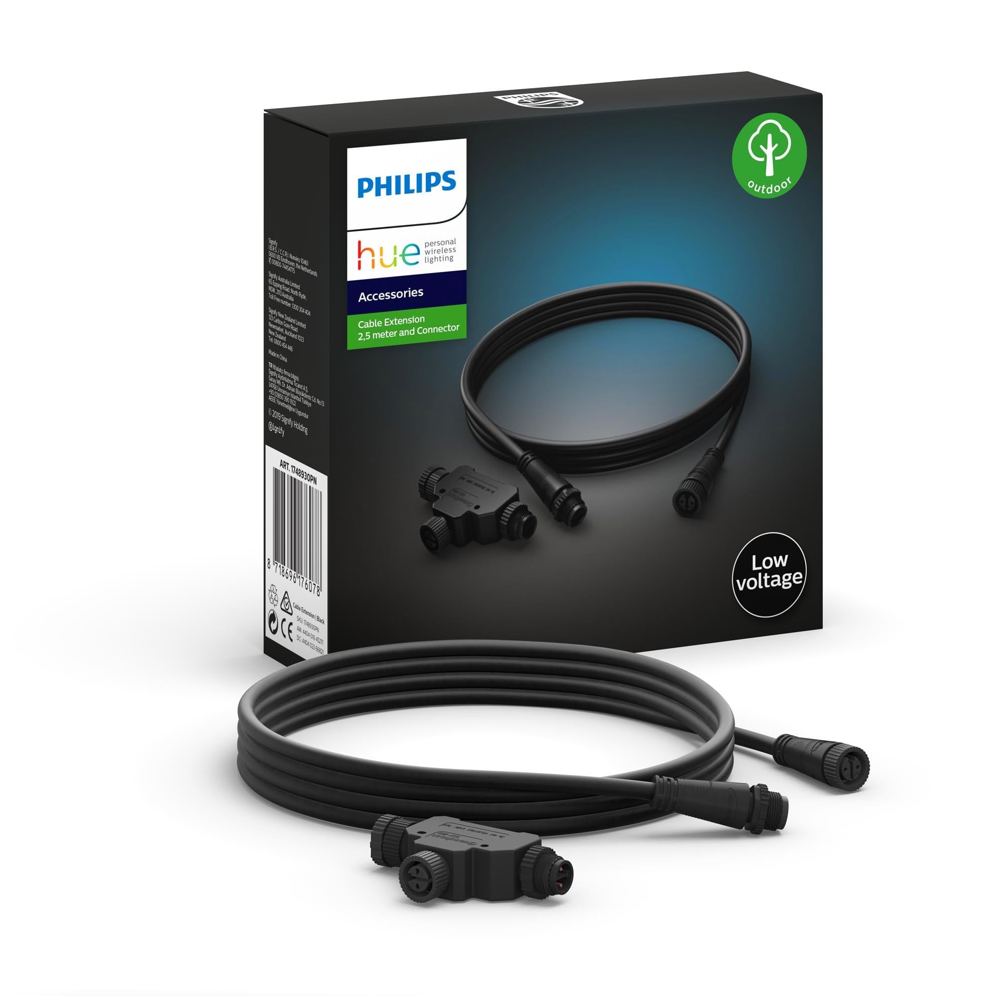 Philips Hue - Forlængerkabel - Lavspændingskabel 2,5M + T-stykke