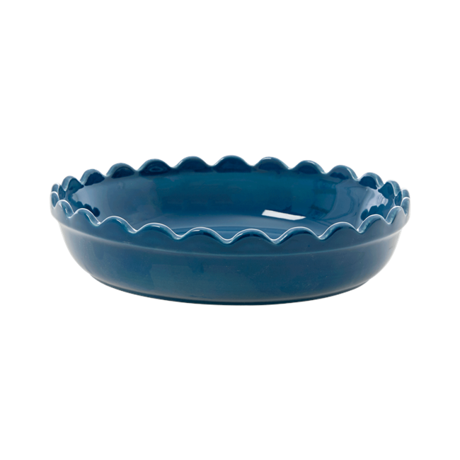 Rice - Stoneware Pie Dish - Dark Blue S