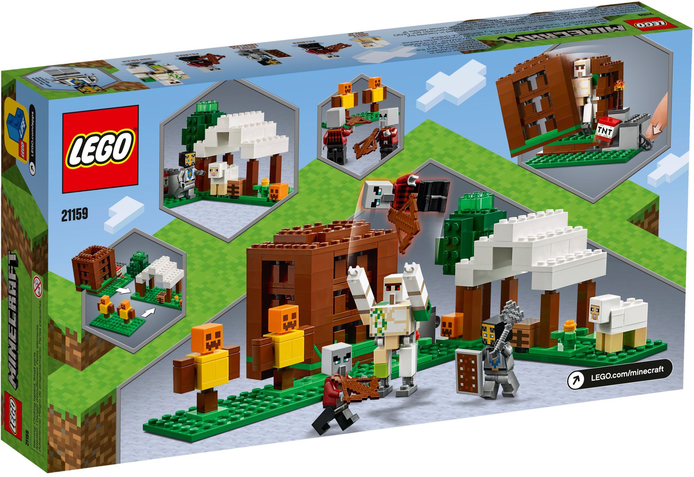 What is the title of this picture ? Koop LEGO Minecraft - De Pillager buitenpost (21159) - incl. verzendkosten