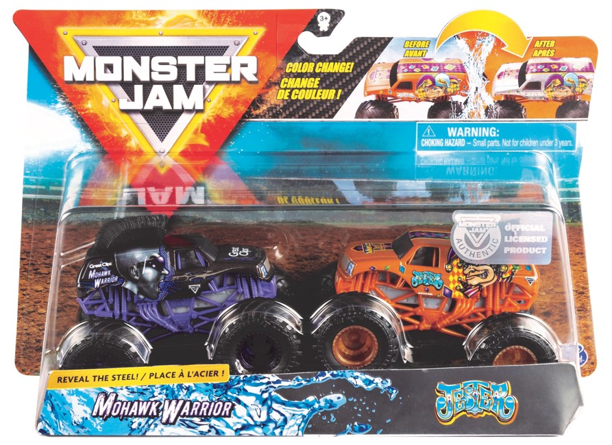 Monster Jam 1:64 2 Pakke - Mohawk Warrior & Jester