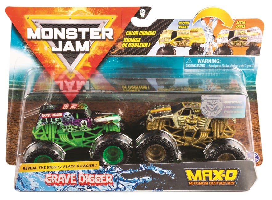 Monster Jam 1:64 2 Pakke - Grave Digger & MAX-D