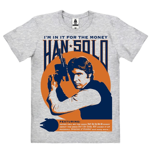 Star Wars - Han Solo - In It For The Money - Easyfit Organic - grey melange - Original licensed product