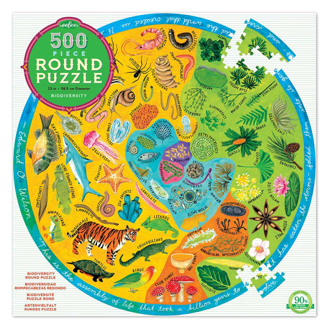 eeBoo - Round Puzzle - Biodiversity, 500 pc (EPZFBOD)