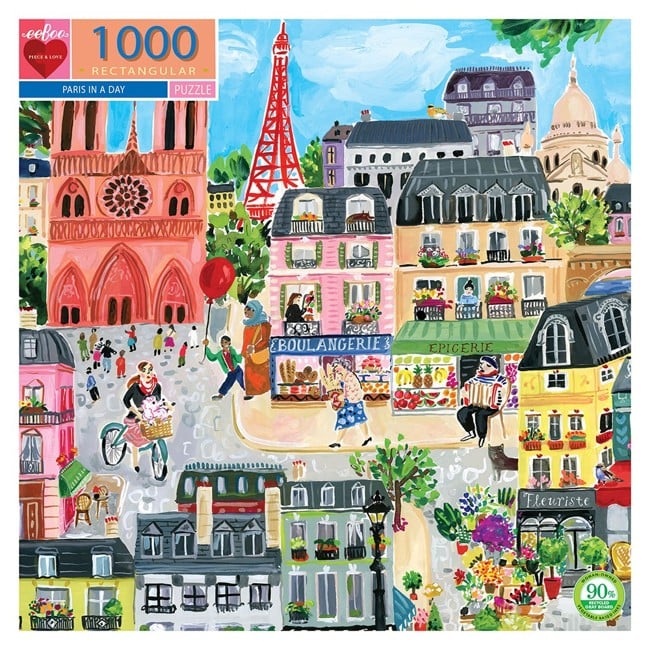 eeBoo - Puslespil 1000 brikker - Paris in a Day