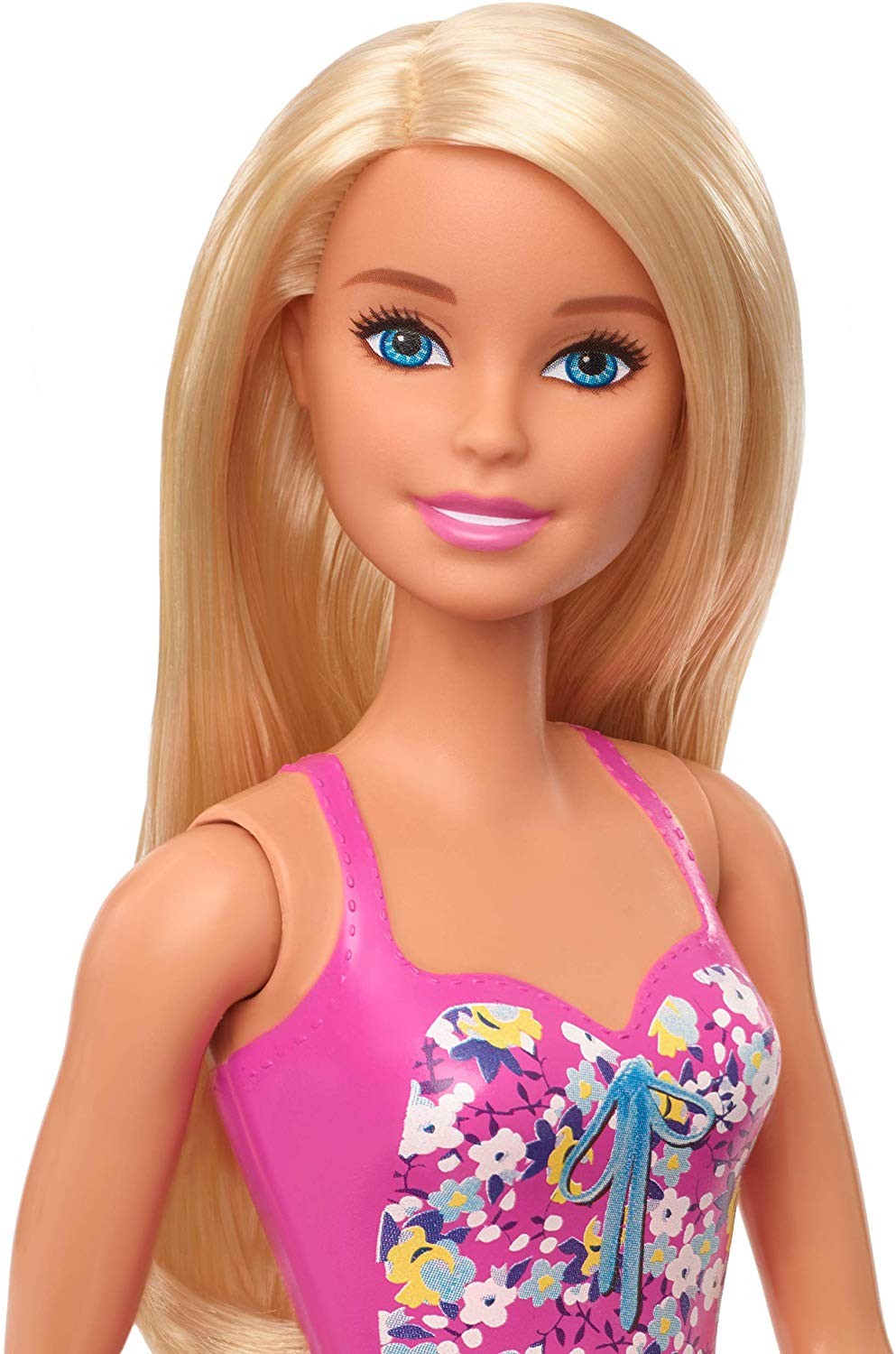 Køb Barbie - Beach Doll - Blond w. Pink Blomster (GHW37)