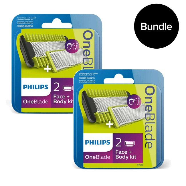 Philips - 2x Oneblade Body And Face Kit QP620/50 - Bundle