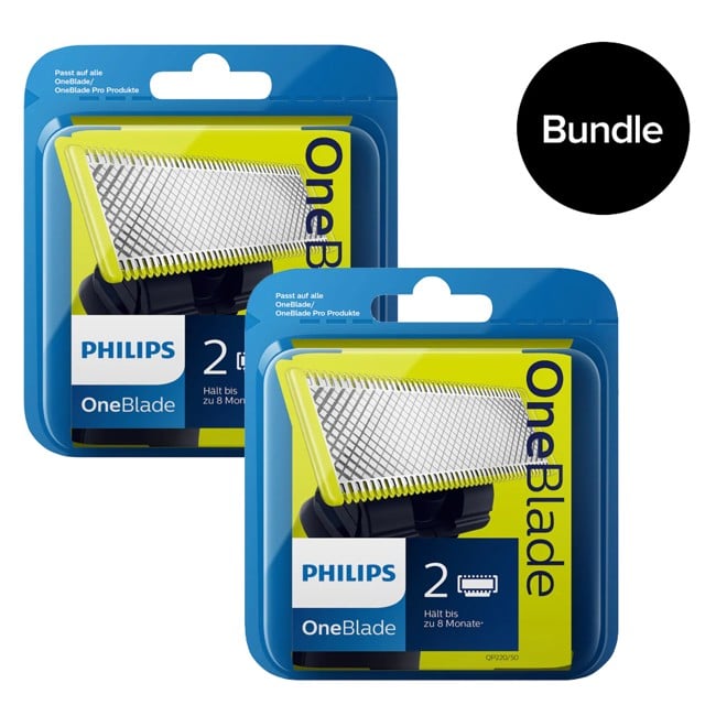 Philips - OneBlade Udskifteligt Skær 2x2 Pak - QP220/50 - Bundle