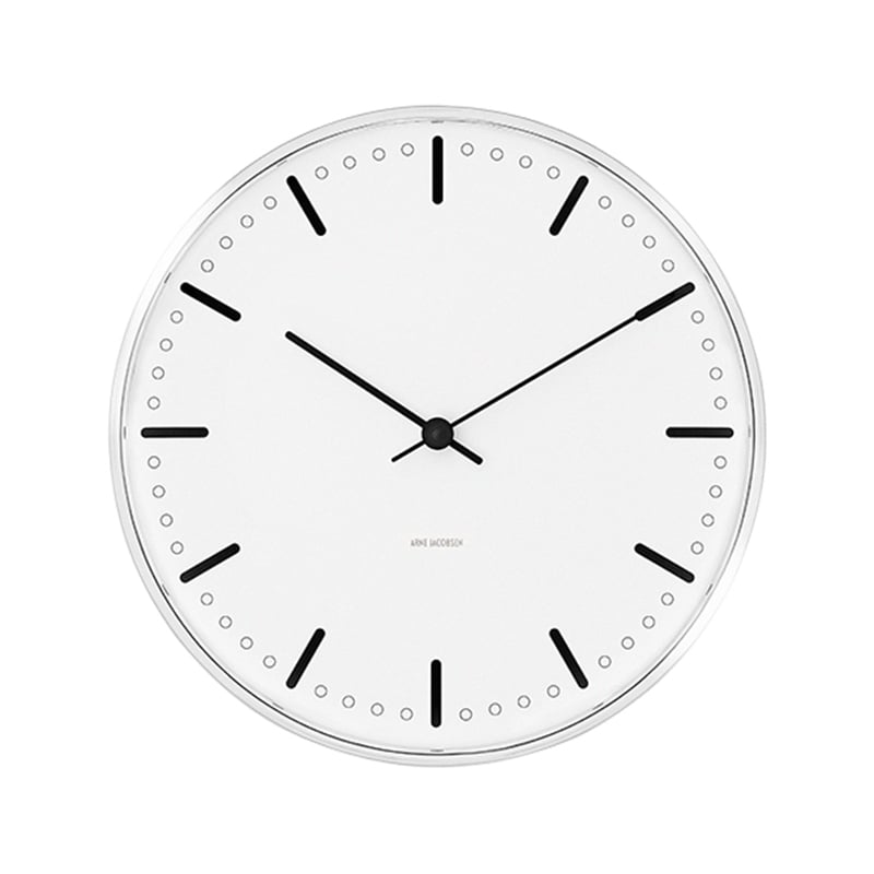 Arne Jacobsen – City Hall Vægur – 21 cm – Hvid