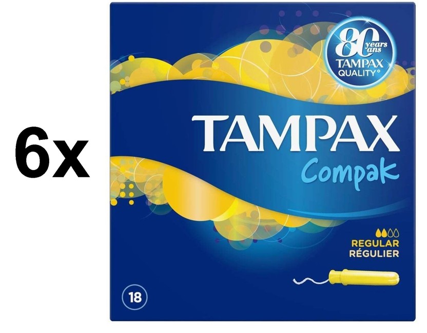 Tampax - 6x Compak Regular 18's