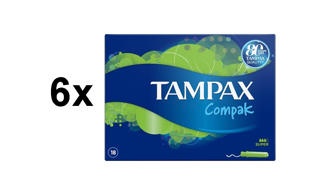 Tampax - 6x Compak Super 18's