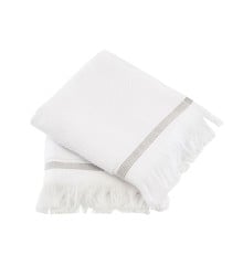 Meraki - Towel 50 x 100 cm 2 pack - White/Grey Stripe (Mkds03/357780003)