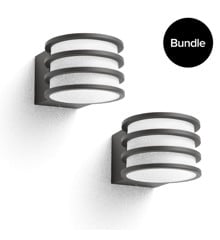 Philips Hue - 2x Lucca Outdoor Wall Light - Warm White - Bundle