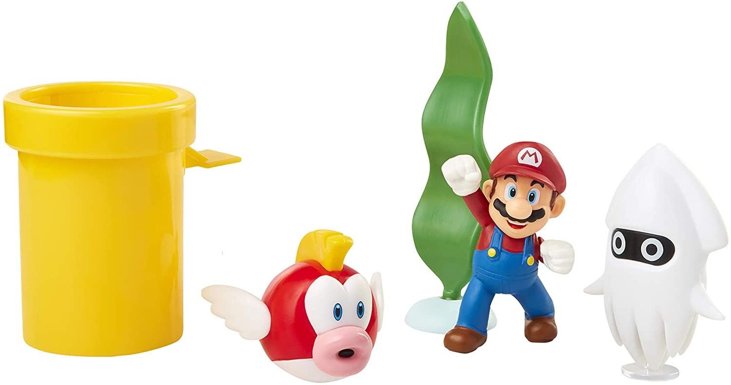 Nintendo - Super Mario - Undervannsdiorama-figursett