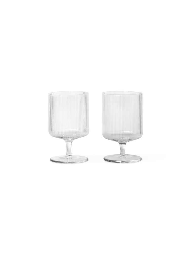 Ferm Living - Ripple Wine Glasses Set Of 2 - Clear (100488211)