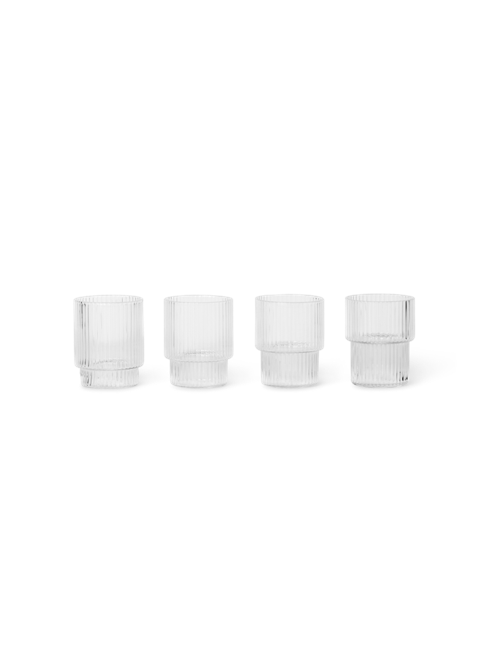 Ferm Living - Small Ripple Glas Sæt á 4 - Klar