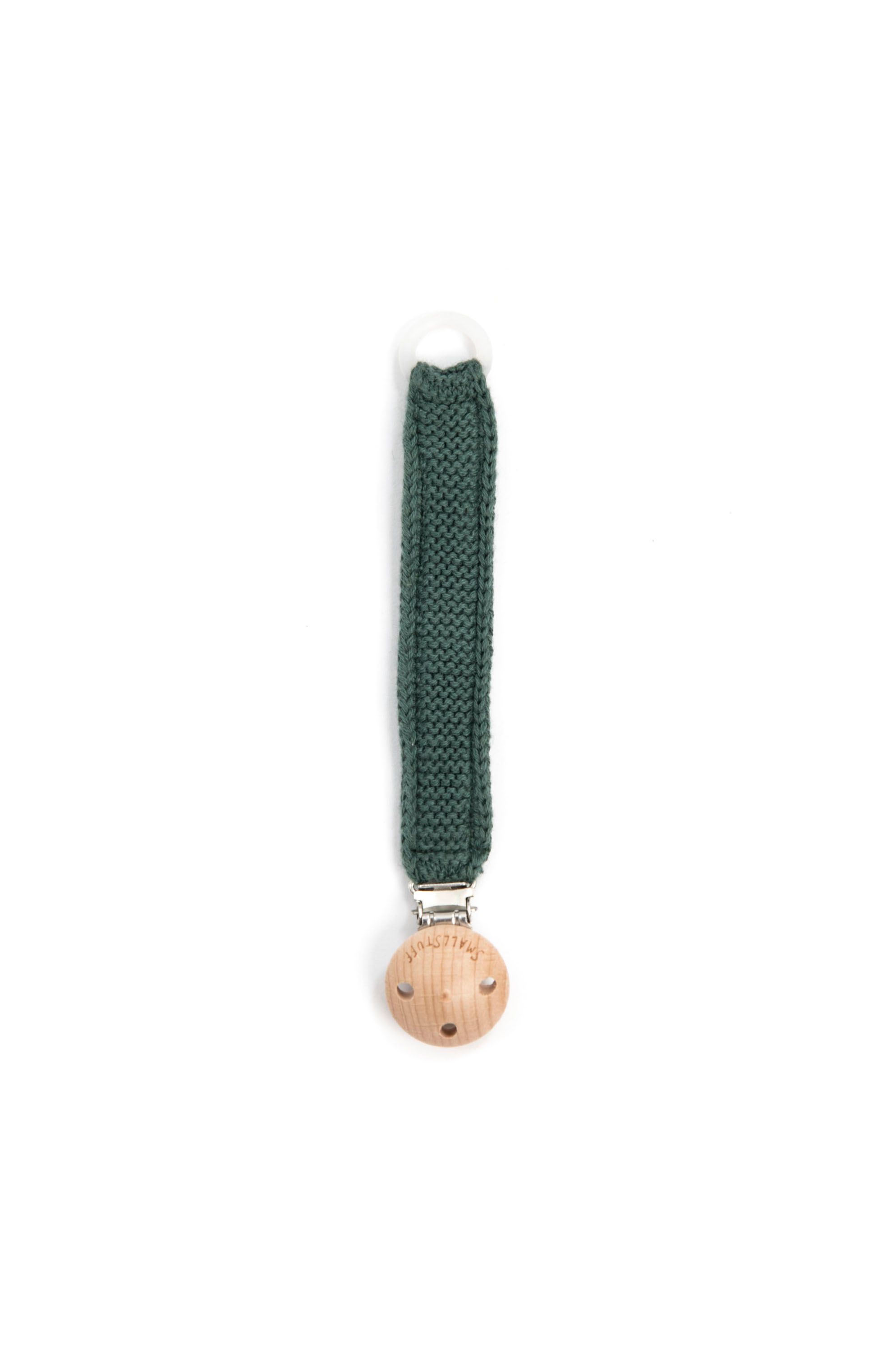 Smallstuff - Knitted Dummy Chain w. Wooden Clips - Dark Green