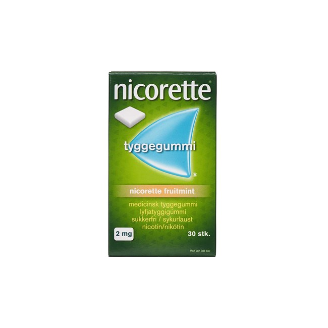 Nicorette - Fruitmint medicinsk tyggegummi, 2 mg - 30 stk. (029860)
