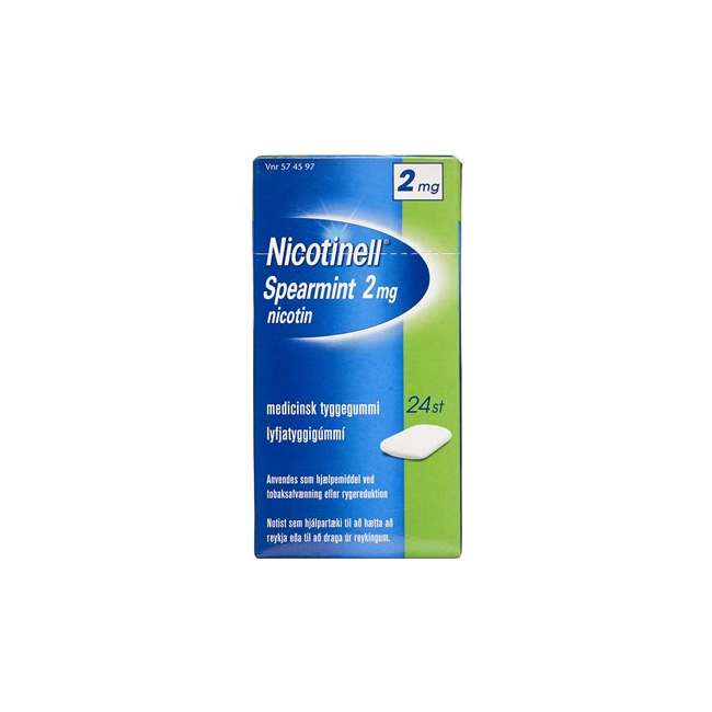 Nicotinell - Spearmint medicinsk tyggegummi, 2 mg - 24 stk. (574597)