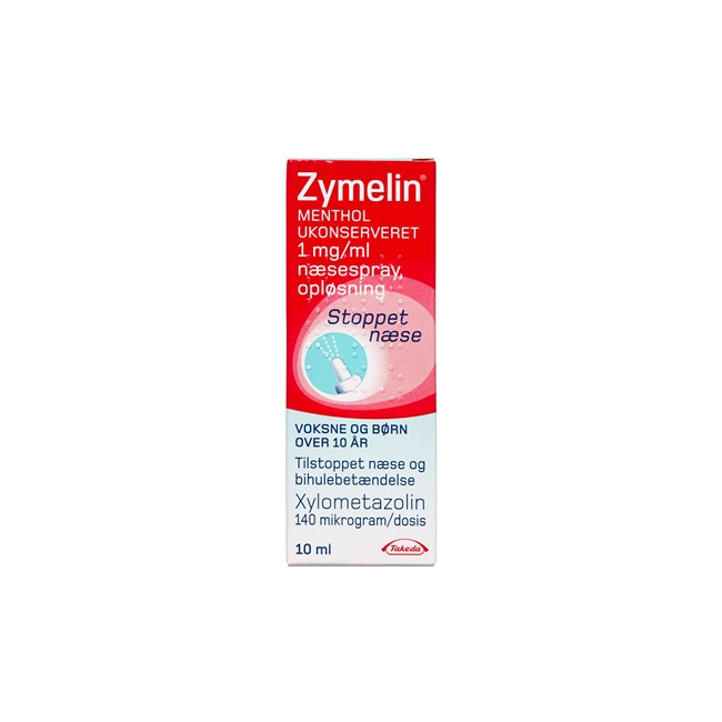 Zymelin Menthol Ukonserveret næsespray, opløsning, 1 mg/ml - 10 ml (195312)