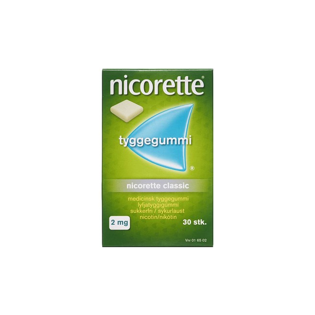 Nicorette - Classic medicinsk tyggegummi, 2 mg - 30 stk. (016502)