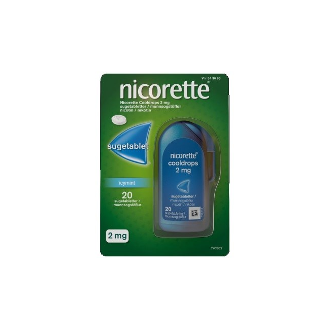 Nicorette - Cooldrops sugetabletter, 2 mg - 20 stk (543663)