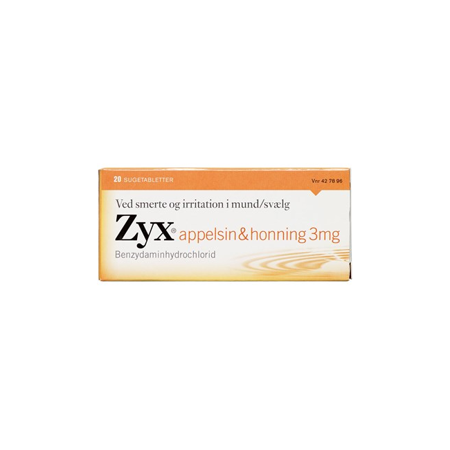 Zyx - appelsin & honning sugetabletter, 3 mg - 20 stk. (427896)