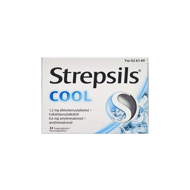 Strepsils - Cool sugetabletter, 0,6+1,2 mg - 24 stk. (026569)