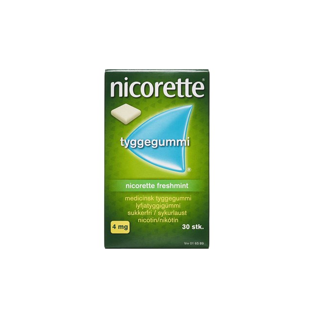Nicorette - Freshmint medicinsk tyggegummi, 4 mg - 30 stk. (016589)