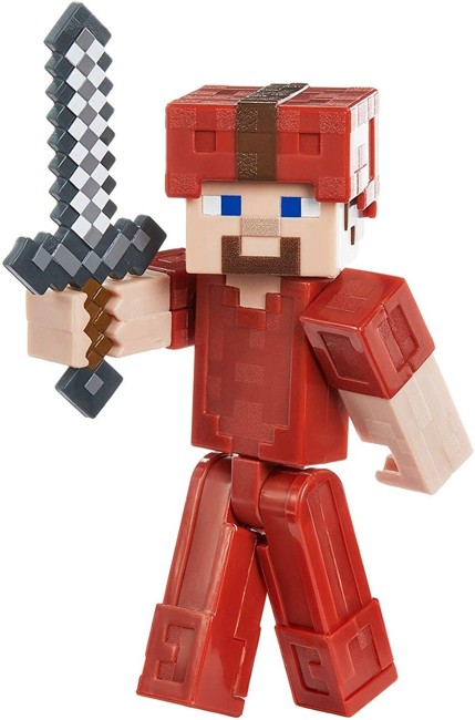 Minecraft - Comic Mode 8 cm Figur - Steve i Rød Dragt