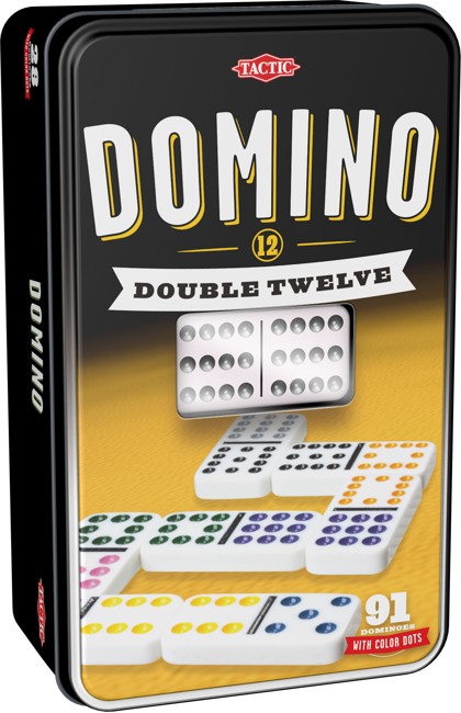 Tactic - Domino Dobbelt 12 i metalæske (53915)