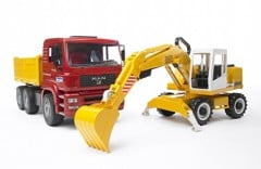 Bruder - MAN TGA construction truck and Liebherr Excavator (02751)