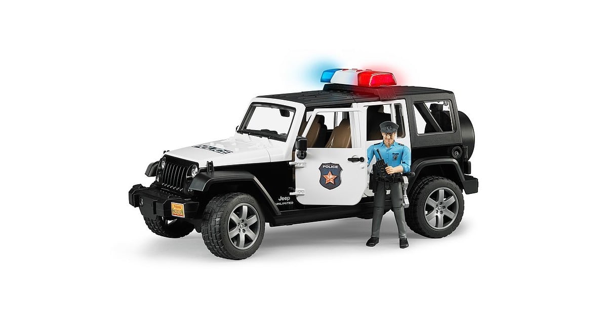Bruder - Jeep Wrangler Rubicon Politibil med politimand (02526)