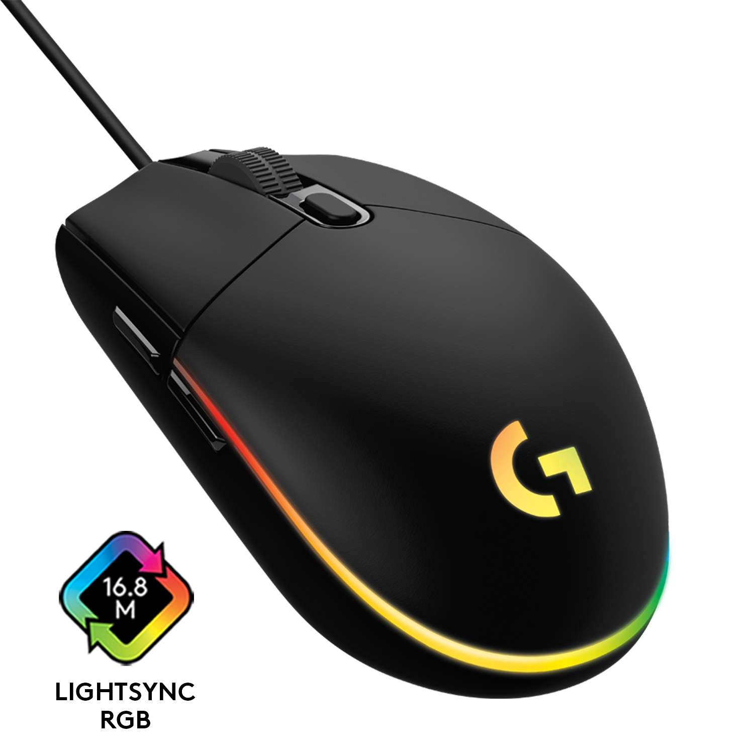 Logitech - G203 LIGHTSYNC Gaming Mouse Black