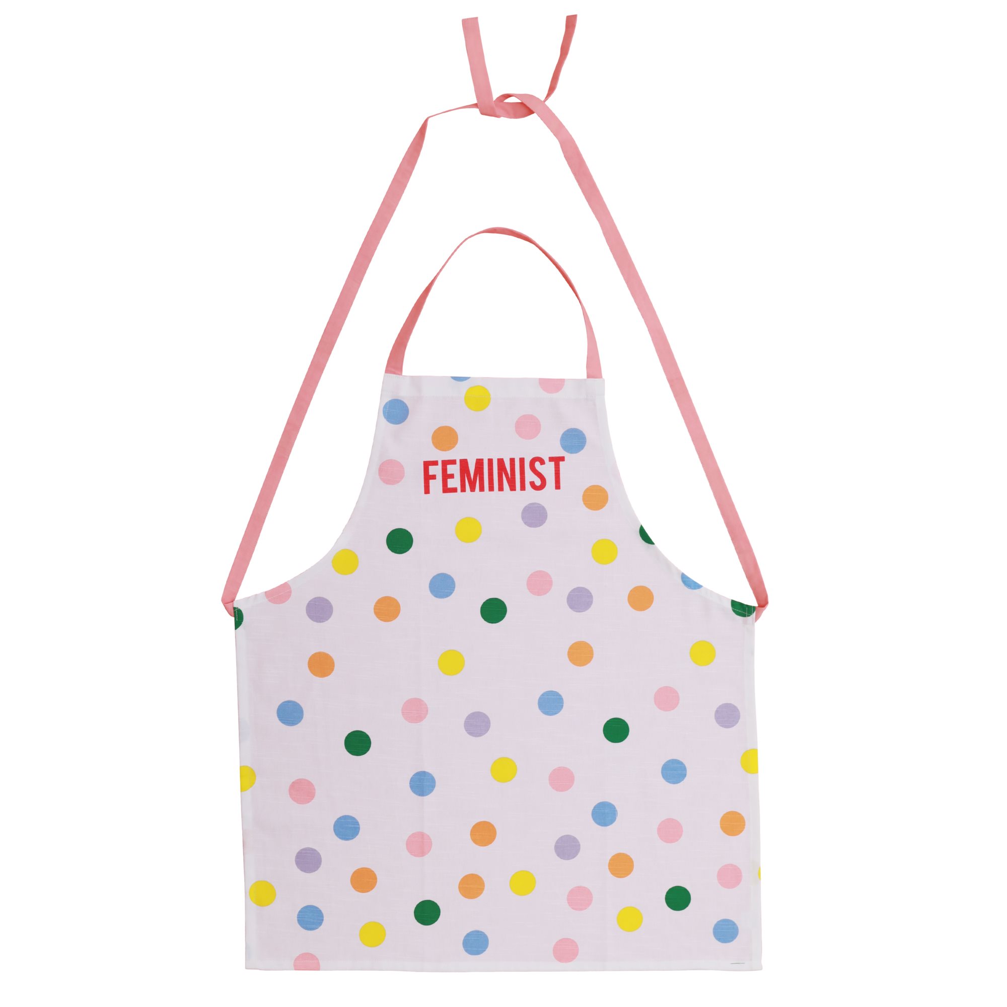Rice - Cotton Apron w. Dots and Feminist Print