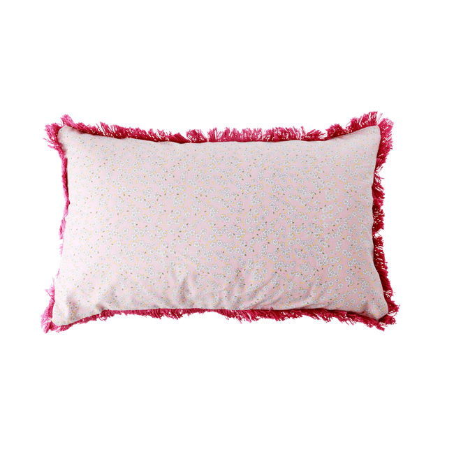 Rice - Bomuld Pude Rektangulær 50 x 30 cm - Små Pink Blomster Print