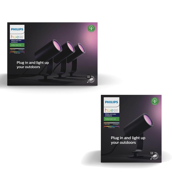 ​Philips Hue - Lily Utomhus Spot light Basekit & Lily Spike Anthracite Extension - Bundle