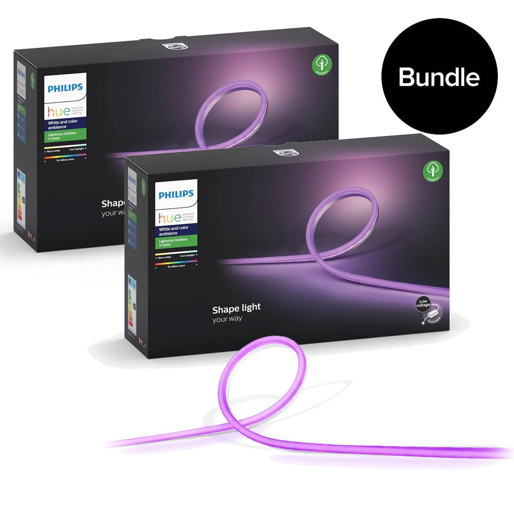 Køb Philips - 2x Lightstrip Outdoor 5m White & Color Ambiance Bundle