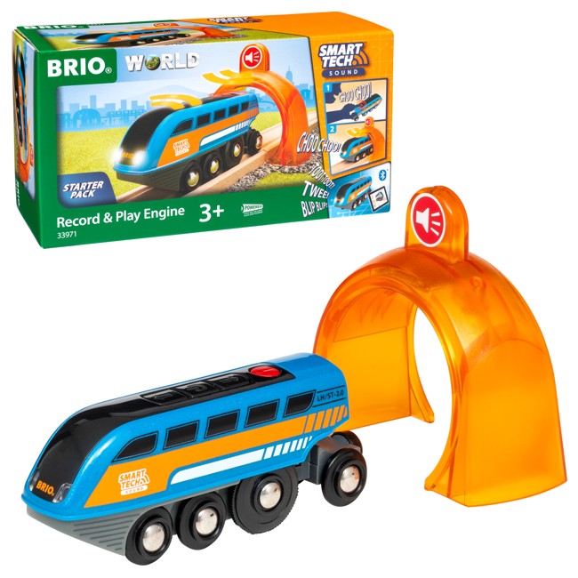 BRIO - Smart Tech Sound äänittävä juna ja tunnelit (33971)