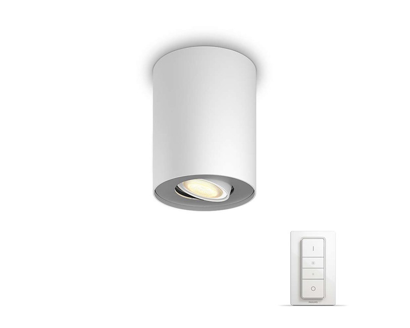 Philips Hue - Pillar Hue single spot white 1x5.5W 230V - White Ambiance With Dimmer Bluetooth