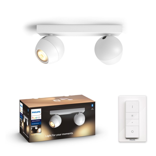 zz Philips Hue - BUCKRAM White 2x5.5W  - White Ambiance - Bluetooth Included Dimmer - E