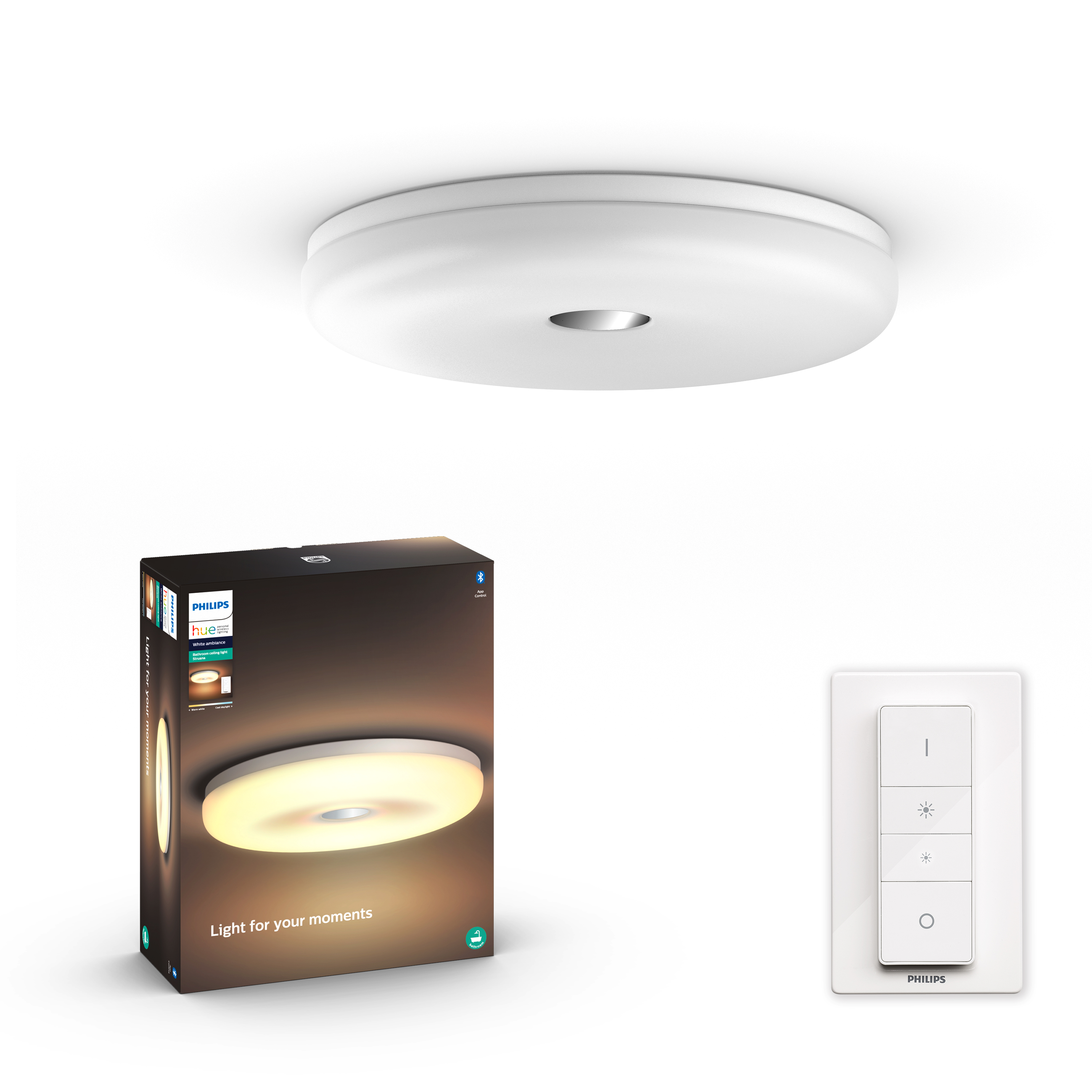 Philips Hue - Struana Hue ceiling lamp white 1x32W 24V - White Ambiance - Bluetooth